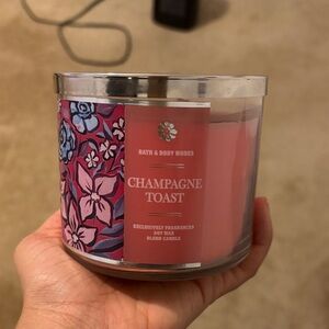 Bath & Body Works Champagne Toast Floral Pink Candle